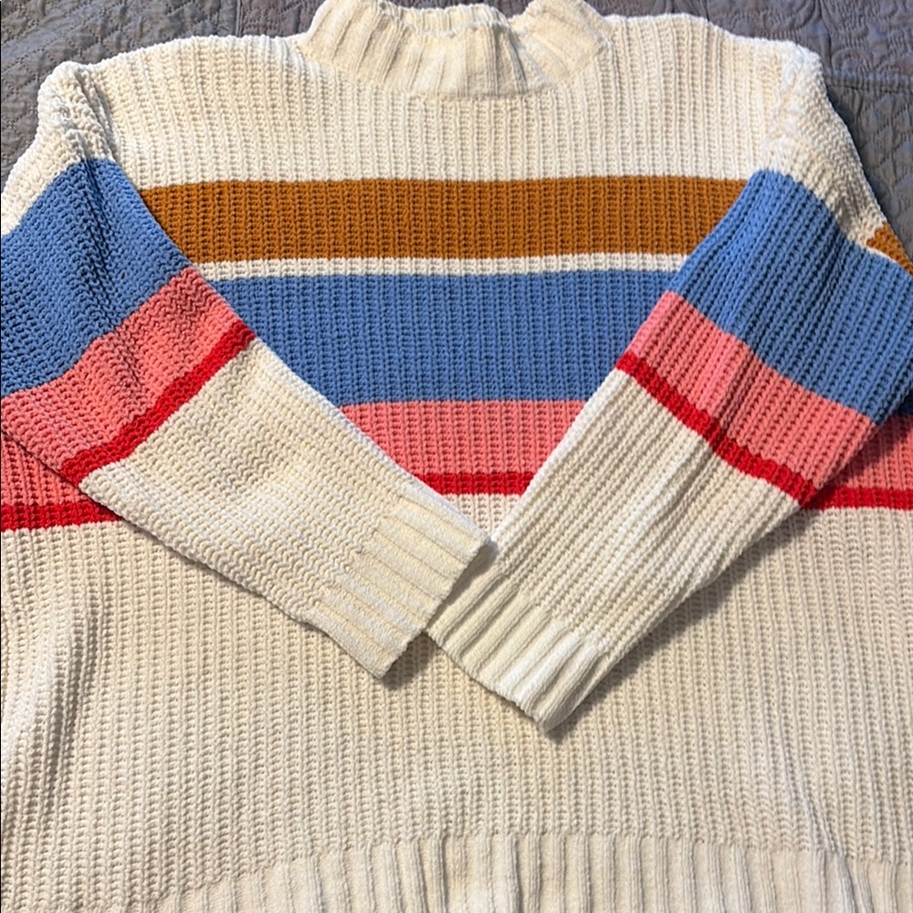 Arizona Jean Company Multicolor Striped Turtleneck Sweater
